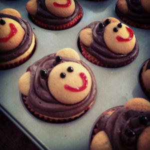 monkey cupcakes for gigi's birthday